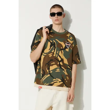 Zdjęcie AAPE t-shirt bawełniany Fancy Tee męski kolor zielony wzorzysty AAPTEM1461XBM