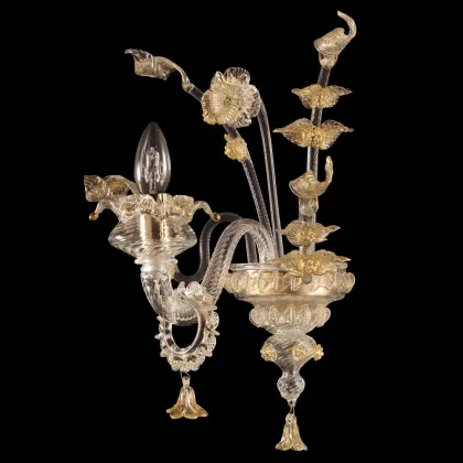 Zdjęcie Atrakcyjny włoski szklany kinkiet - szkło murano wykonany ręcznie