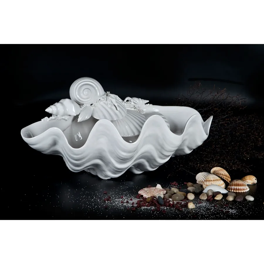 obrazek 1 Stylowa ceramiczna włoska ozdoba na stół w formie muszli