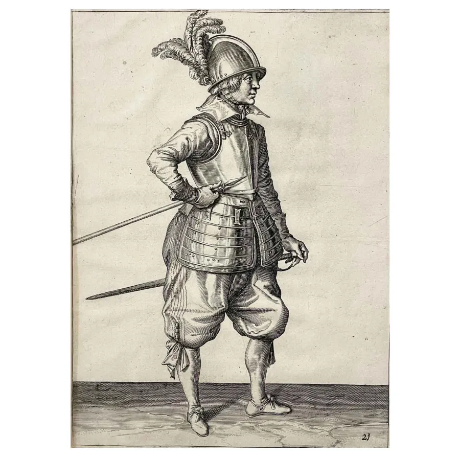 obrazek 1 Jacob De Gheyn, żołnierz z XVI wieku z bronią i zbroją