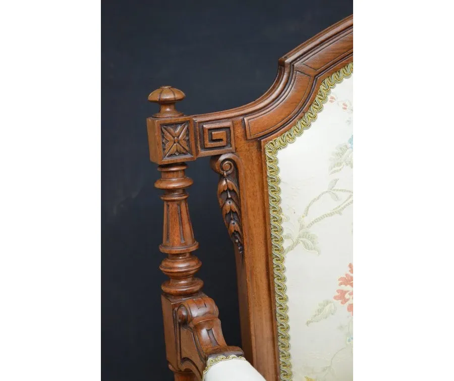 obrazek 4 Znakomita wiktoriańska sofa z orzecha włoskiego, z eleganckim tyłem - antyk