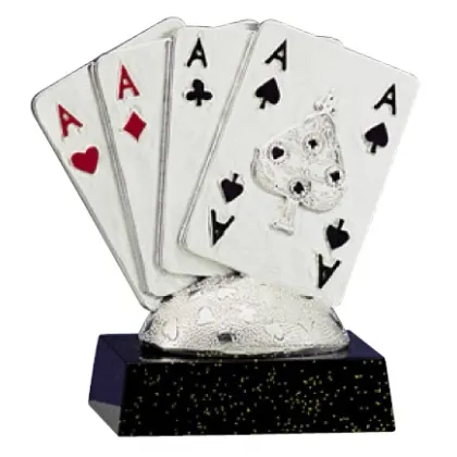 Picture Statuette with a deck of cards - Astra Argenti