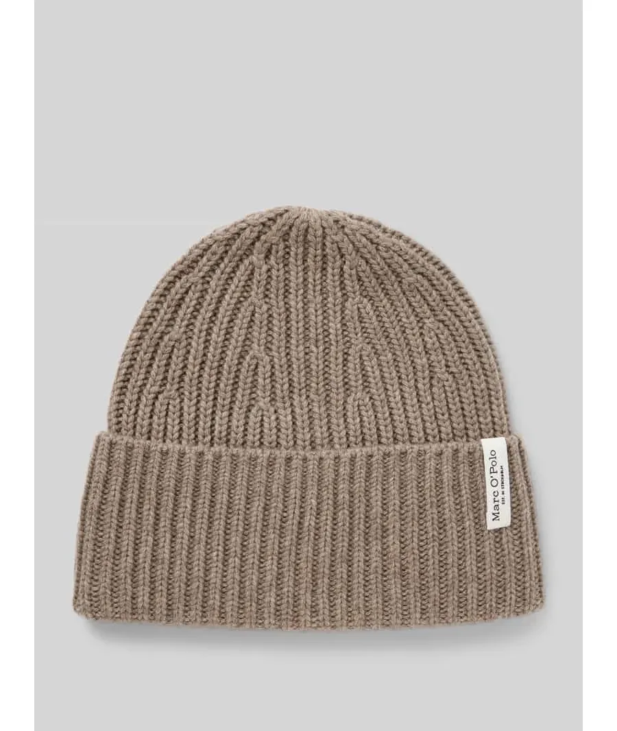 obrazek 1 Czapka beanie z wysokiej jakości mieszanki żywej wełny i kaszmiru z prążkowanym brzegiem