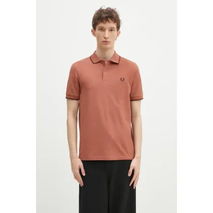 Zdjęcie Fred Perry polo bawełniane kolor pomarańczowy z aplikacją M3600.Y39