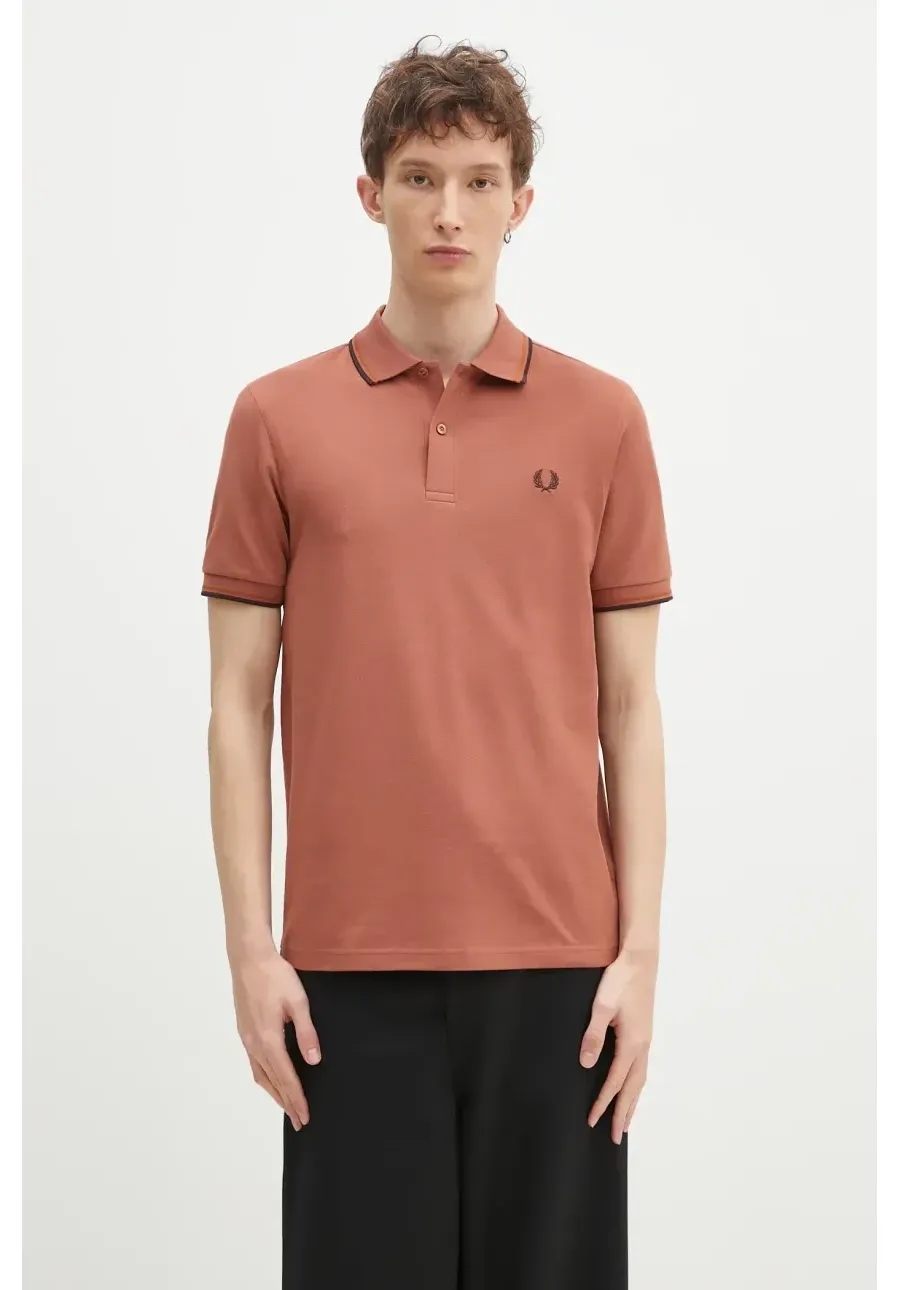 obrazek 1 Fred Perry polo bawełniane kolor pomarańczowy z aplikacją M3600.Y39