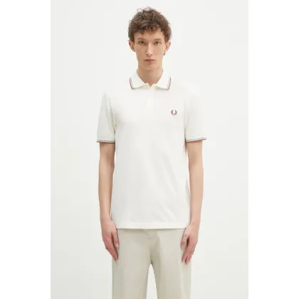 Zdjęcie Fred Perry polo bawełniane kolor beżowy z aplikacją M3600.Y20