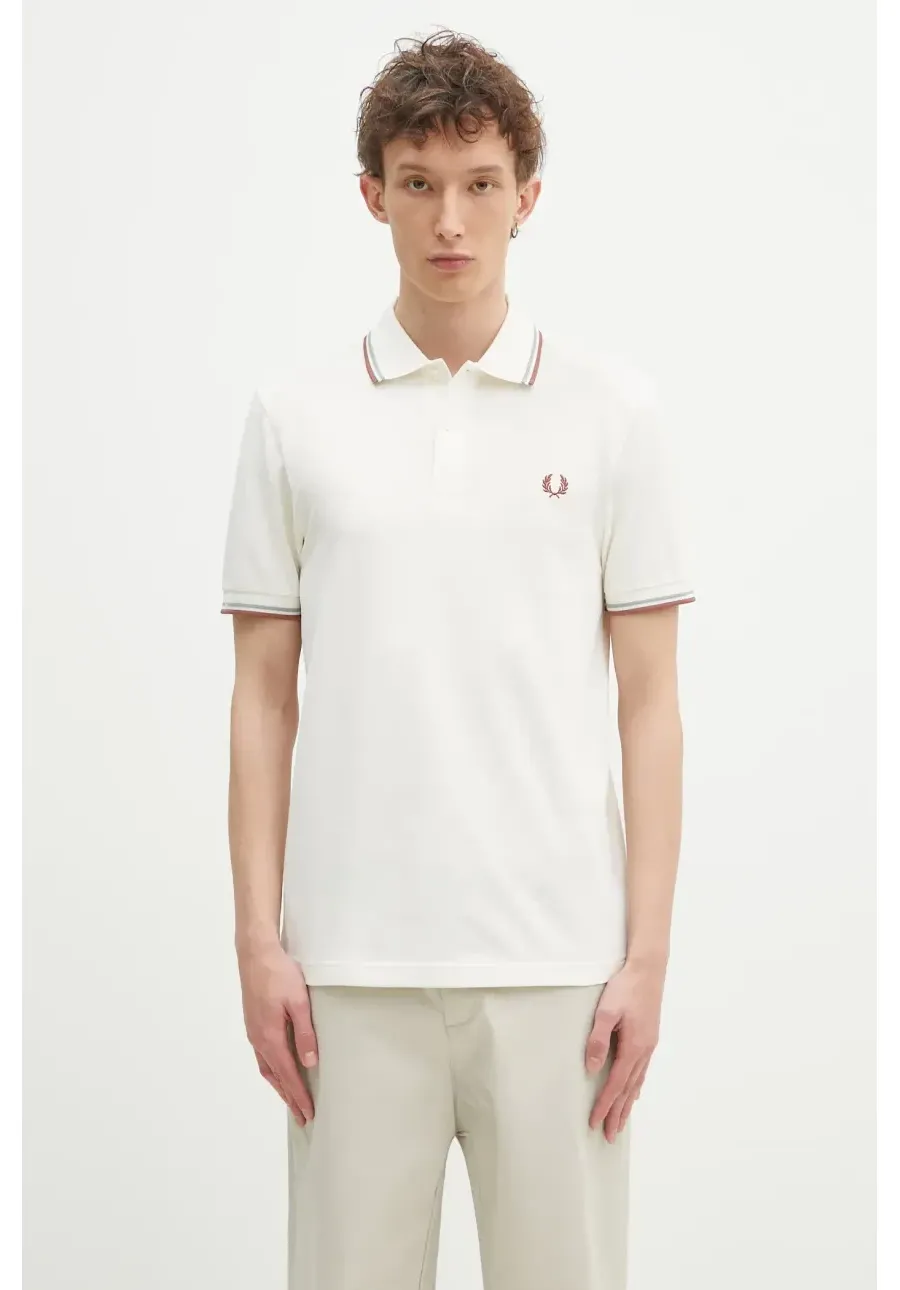 obrazek 1 Fred Perry polo bawełniane kolor beżowy z aplikacją M3600.Y20