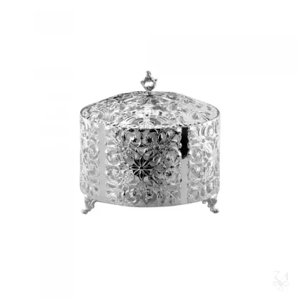 Zdjęcie Srebrne naczynie na miód zdobione niepowtarzalnym wzorem – Zaramella Argenti