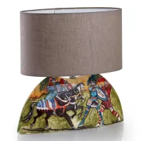 Zdjęcie Wyjątkowa lampa stołowa z malowaną, ceramiczną podstawą