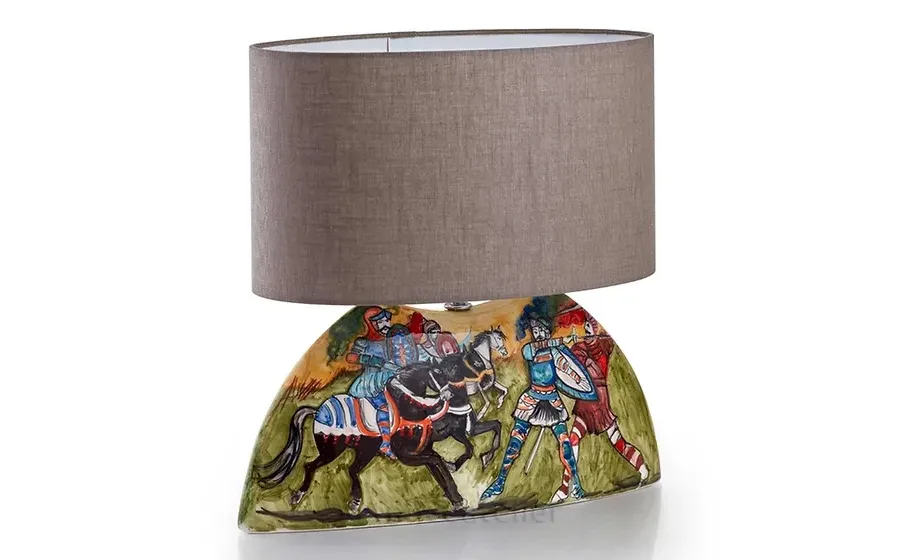 obrazek 1 Wyjątkowa lampa stołowa z malowaną, ceramiczną podstawą