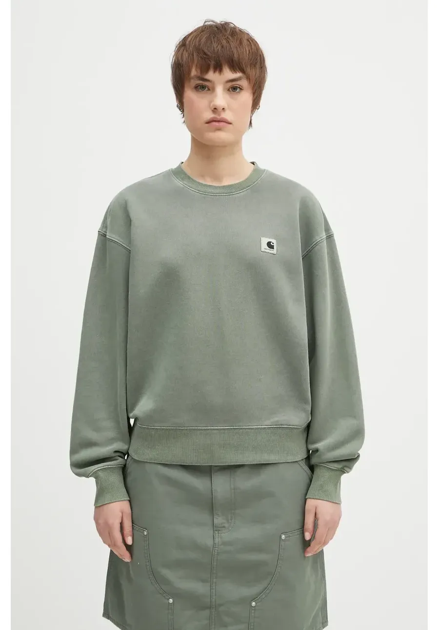 obrazek 1 Carhartt WIP bluza bawełniana W' Nelson Sweatshirt damska kolor zielony gładka I029537.1YFGD