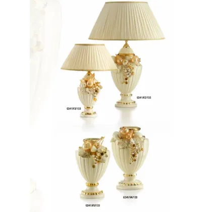 Zdjęcie Oryginalna lampa ze złoconymi owocami Ceramiche Stella