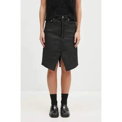 Zdjęcie Rick Owens spódnica jeansowa Slivered Skirt kolor czarny mini rozkloszowana DS02D2340.SBW