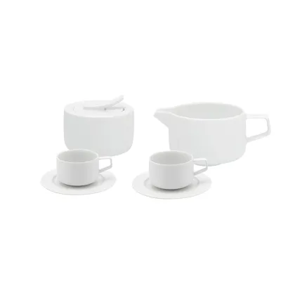 Zdjęcie Duży porcelanowy zestaw do kawy z unikatowej kolekcji Silkroad White - Vista Alegre
