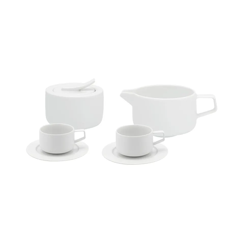 obrazek 1 Duży porcelanowy zestaw do kawy z unikatowej kolekcji Silkroad White - Vista Alegre