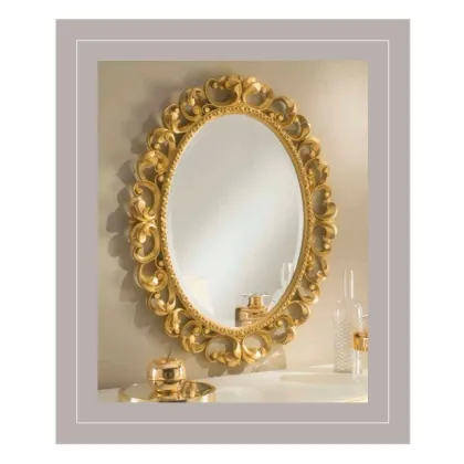 Zdjęcie Luksusowe owalne lustro ze złotą rzeźbioną ramą - Casa + 39