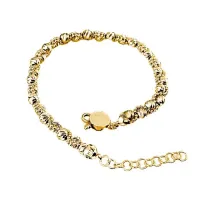 Picture Gold chain bracelet with interwoven balls