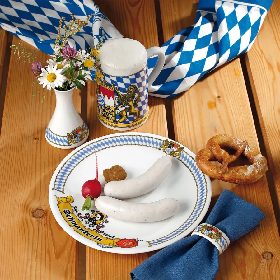 obrazek 2 Piękna stylowa maselniczka z porcelany zdobiona bawarskim motywem - Seltmann Weiden