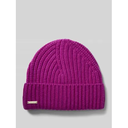 Zdjęcie Czapka beanie z czystego kaszmiru z detalem z logo