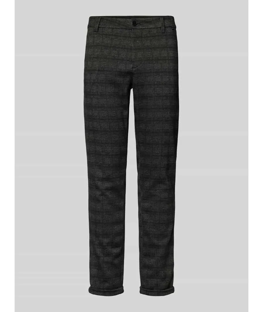 obrazek 1 Chinosy o kroju slim fit z dżerseju z przeszytym, podwiniętym zakończeniem nogawki