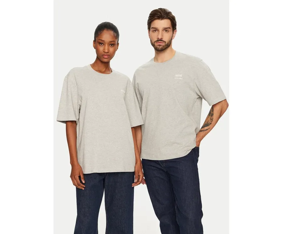 obrazek 1 AMI PARIS T-Shirt UTS024.726 0951 Szary Regular Fit