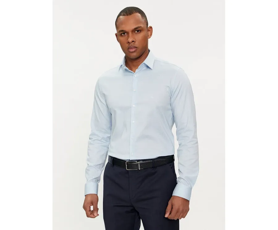 obrazek 1 Calvin Klein Koszula Micro Dot K10K112884 Błękitny Slim Fit