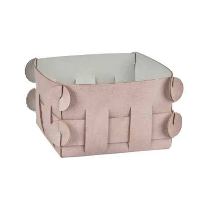 Zdjęcie Ekskluzywny mały koszyk Shlesser 13x13xH8 cm w kolorze pudrowego różu