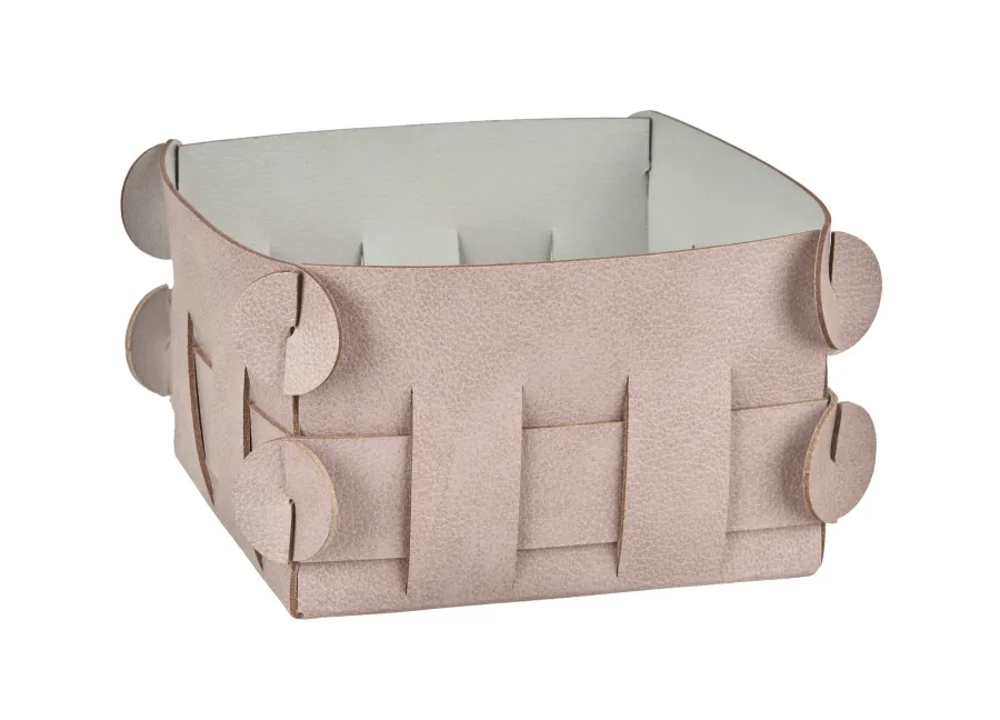 obrazek 1 Ekskluzywny mały koszyk Shlesser 13x13xH8 cm w kolorze pudrowego różu