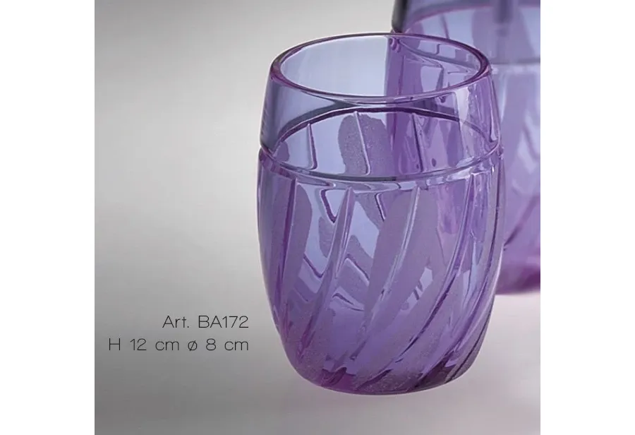 obrazek 1 Piękny pojemnik na szczoteczki z włoskiego ręcznie szlifowanego kryształu - Il Paralume Marina