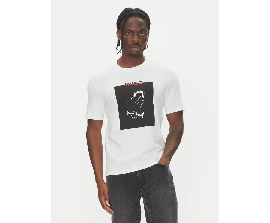 obrazek 1 HUGO T-Shirt Dobero 50542734 Biały Regular Fit