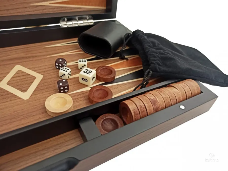 obrazek 2 Piękny zestaw składany z drewna do gry w Backgammon - Italfama