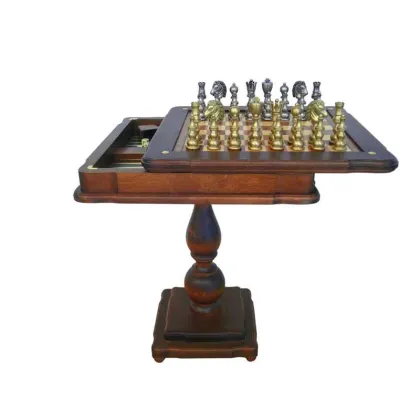 Zdjęcie Piękny stół szachowy z planszą do gry Backgammon i figurami do gry 80B+TAV86BG