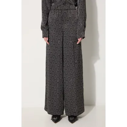 Zdjęcie Kenzo spodnie Weave Pajama Pants damskie kolor czarny szerokie high waist FE62PA0849R1.99