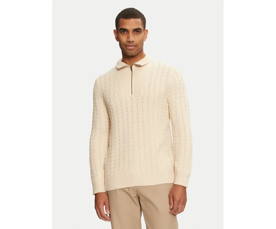 obrazek 1 Wrangler Sweter 112357290 Écru Regular Fit