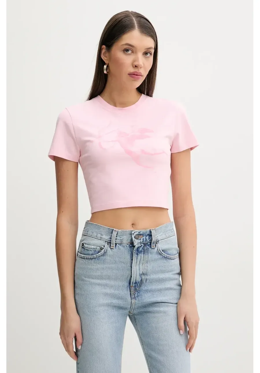 obrazek 1 Fiorucci t-shirt bawełniany Cupid Print Cropped T-Shirt damski kolor różowy W02SPTSH094CJ03PN02