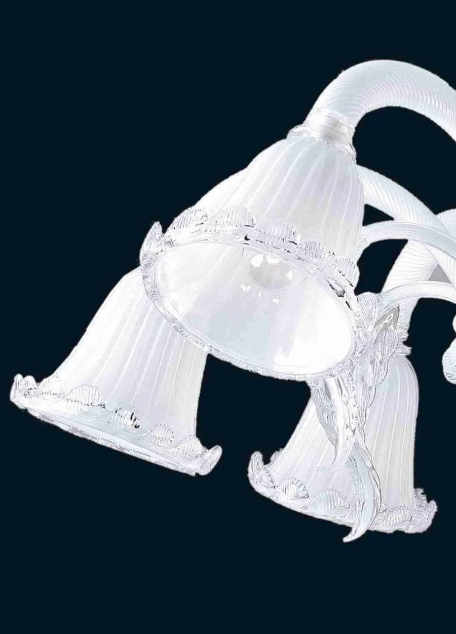 obrazek 4 Luksusowa biała lampa sufitowa ze szkła Murano