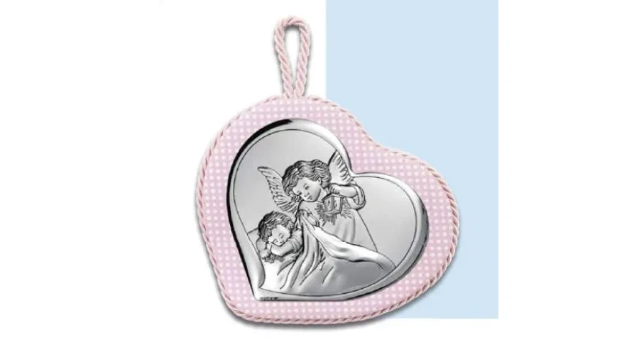 obrazek 1 Pozytywka w kształcie niebieskiego serca z motywem anioła stróża