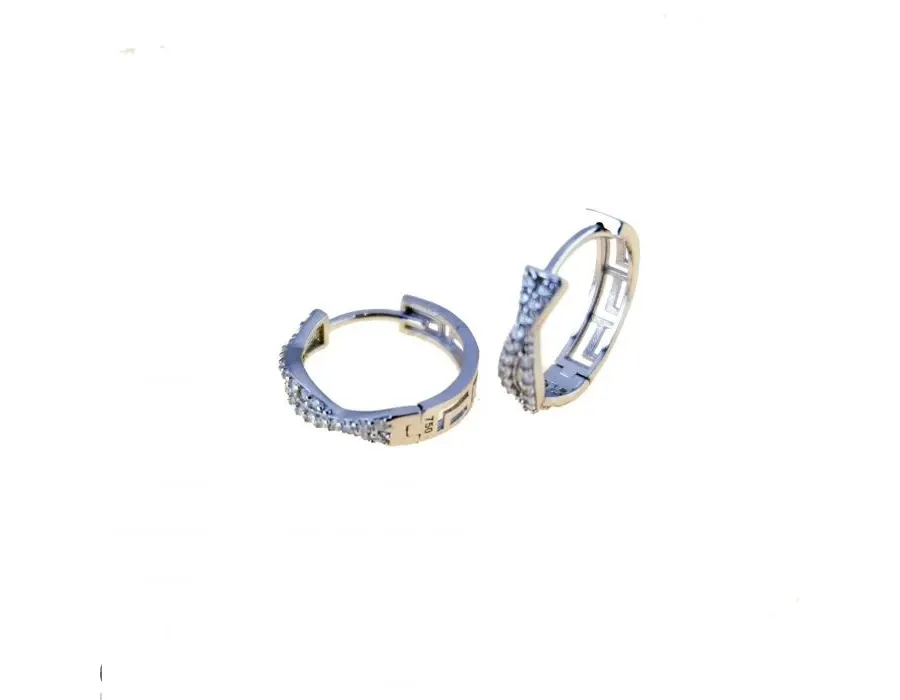 obrazek 1 Cudowne kolczyki kółka z cyrkoniami śr.13mm