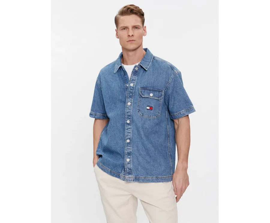 obrazek 1 Tommy Jeans Koszula jeansowa DM0DM18957 Niebieski Regular Fit