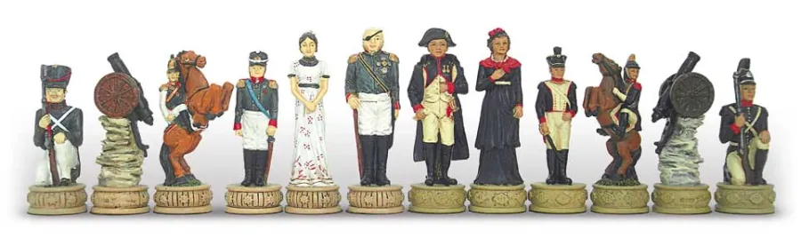obrazek 1 Szachy z pewteru Napoleon w Rosji