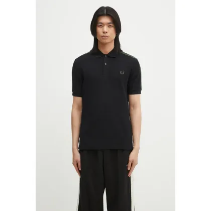 Zdjęcie Fred Perry polo bawełniane męski kolor czarny gładki M9890.102