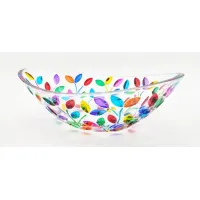 Picture Laurus oval crystal bowl with decorations