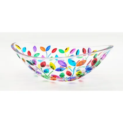 Zdjęcie Kryształowa misa owalna Laurus ze zdobieniami