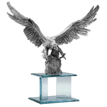 Picture Silver-plated figurine with an eagle on a base