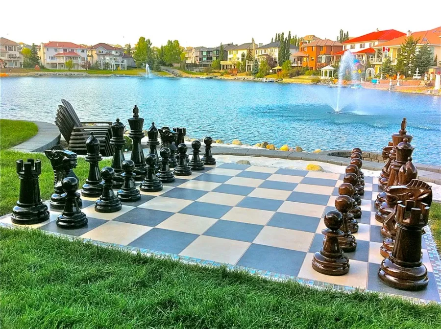 obrazek 2 Ogromne szachy z naturalnego drewna do ogrodu - Giant Chess