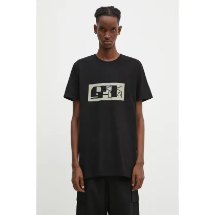 Zdjęcie Rick Owens t-shirt bawełniany Level T męski kolor czarny z nadrukiem DU02D2250.RNEP2P
