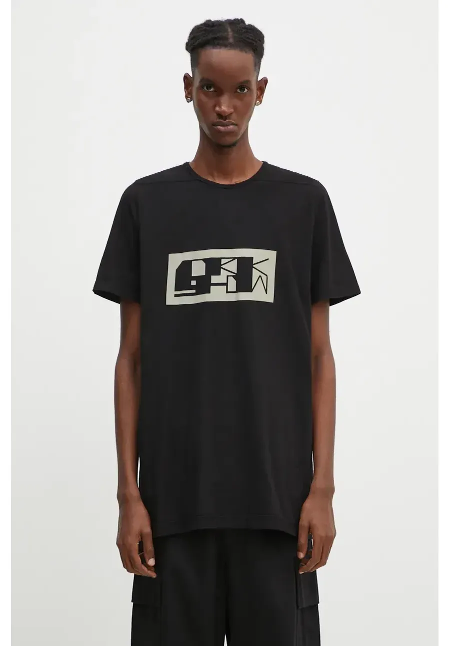 obrazek 1 Rick Owens t-shirt bawełniany Level T męski kolor czarny z nadrukiem DU02D2250.RNEP2P