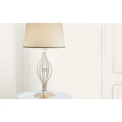 Picture A tasteful, tall lamp for an elegant living room