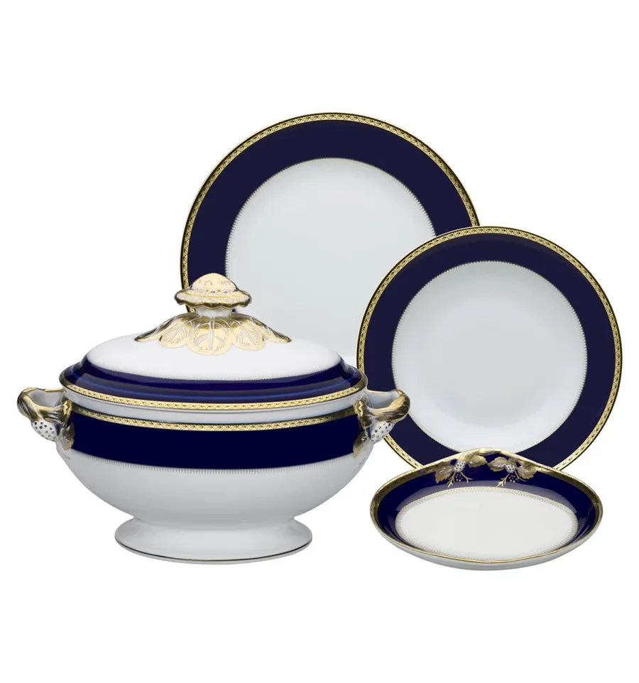 obrazek 1 Duży porcelanowy 70-elementowy zestaw obiadowy z unikatowej kolekcji Brest - Vista Alegre