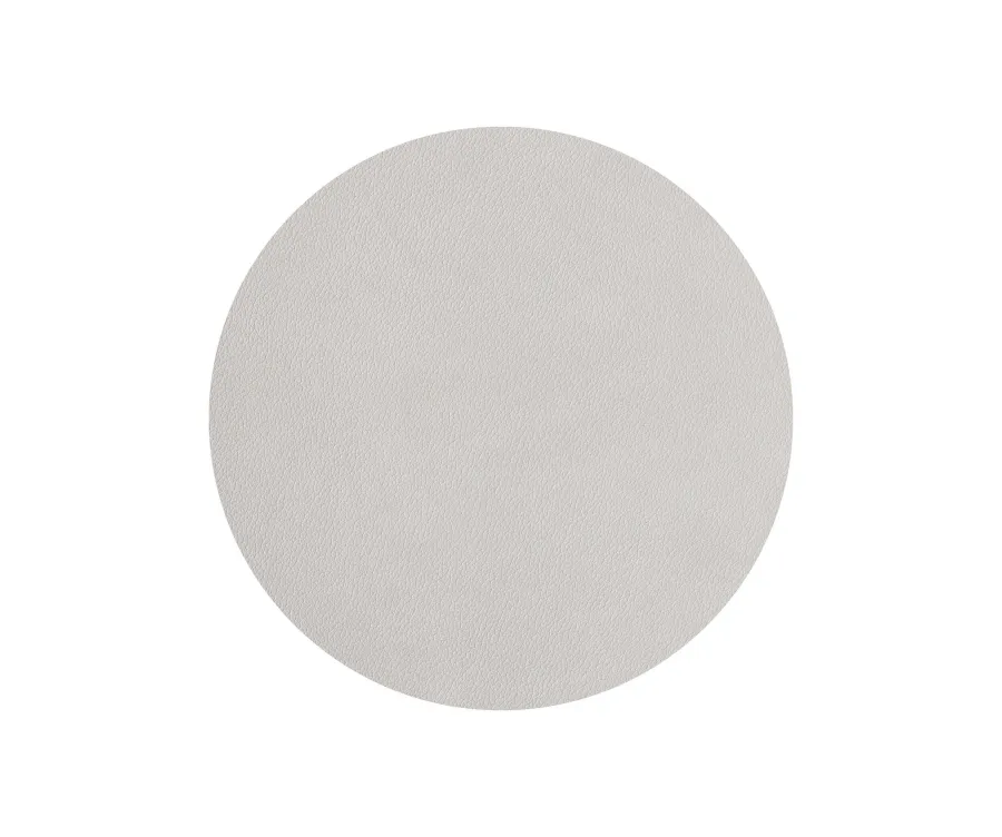 obrazek 2 Stylowa okrągła skórzana podkładka Ø12 cm w kolorze perłowym i popielatego różu